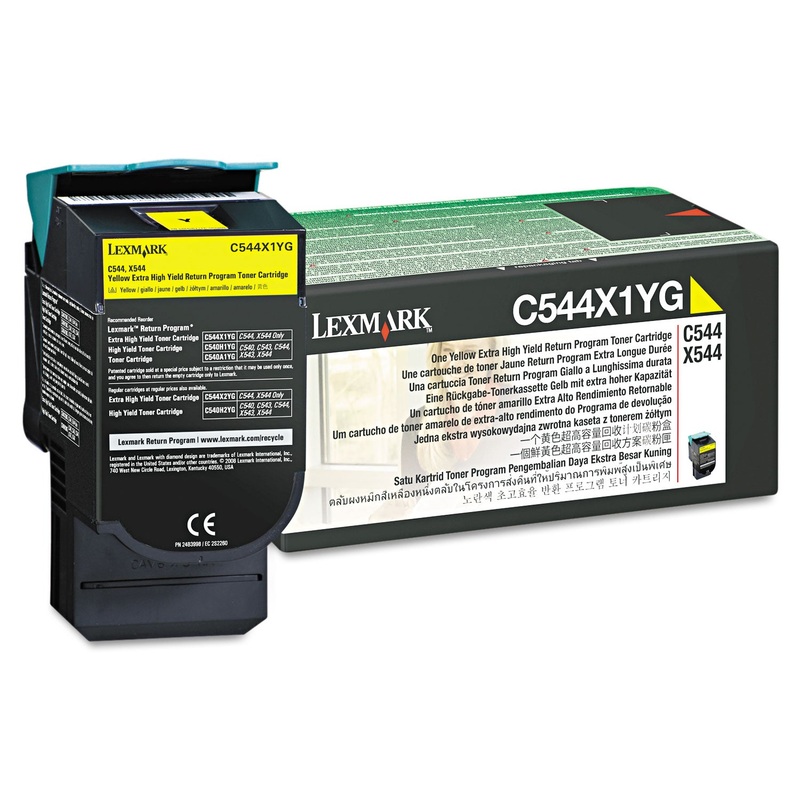 C544X1YG RETURN PROGRAM EXTRA HIGH-YIELD TONER, 4000 PAGE-YIELD, YELLOW