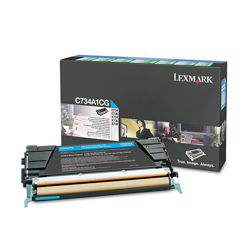 C734A1CG RETURN PROGRAM TONER, 6000 PAGE-YIELD, CYAN