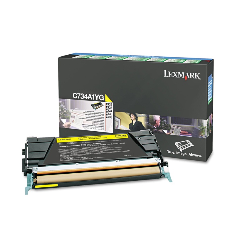 C734A1YG RETURN PROGRAM TONER, 6000 PAGE-YIELD, YELLOW