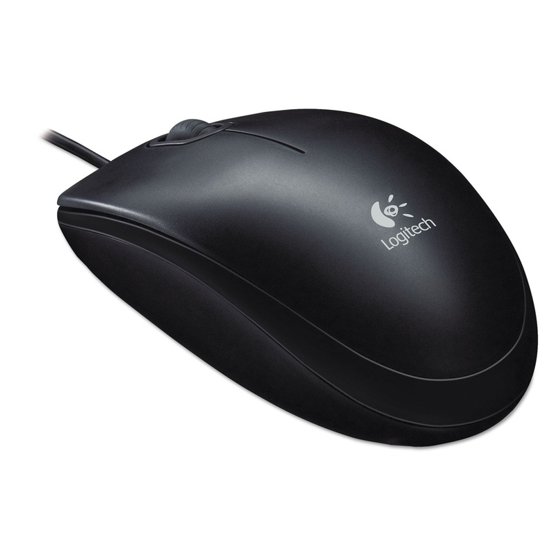 B100 OPTICAL USB MOUSE, USB 2.0, LEFT/RIGHT HAND USE, BLACK