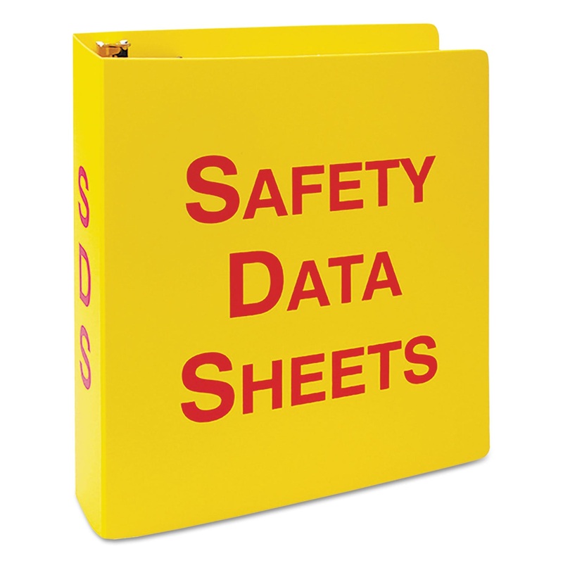 GHS SDS BINDER, 3 RINGS, 2.5" CAPACITY, 11 X 8.5, YELLOW/RED