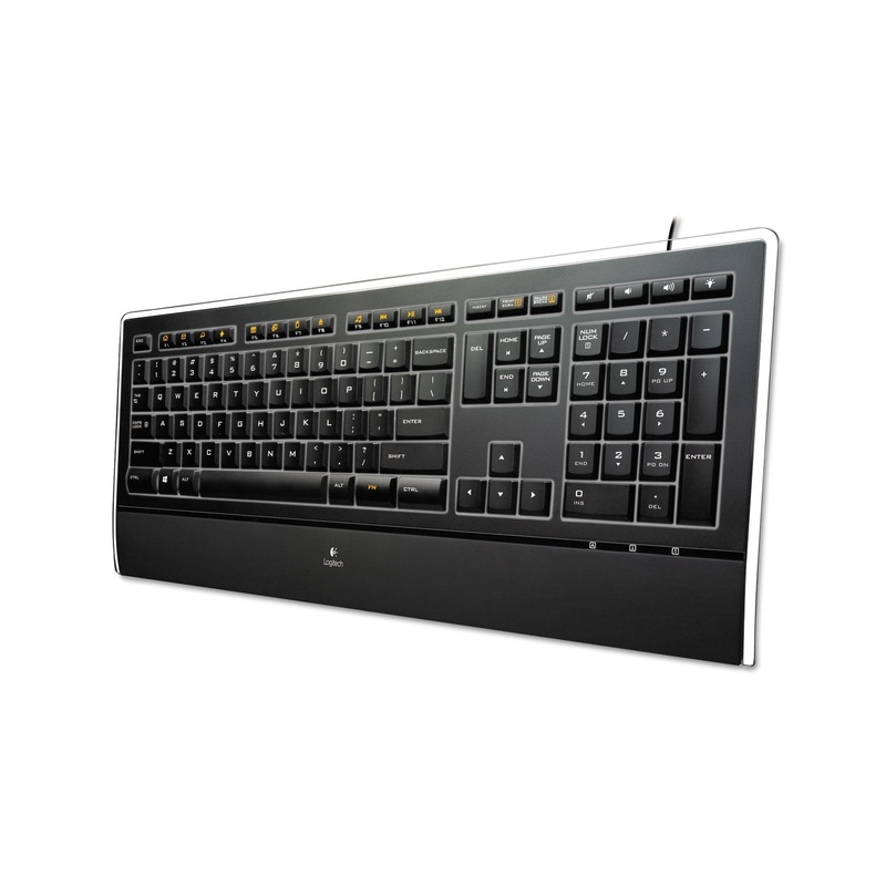 K740 Illuminated Wired Keyboard, Usb, Black