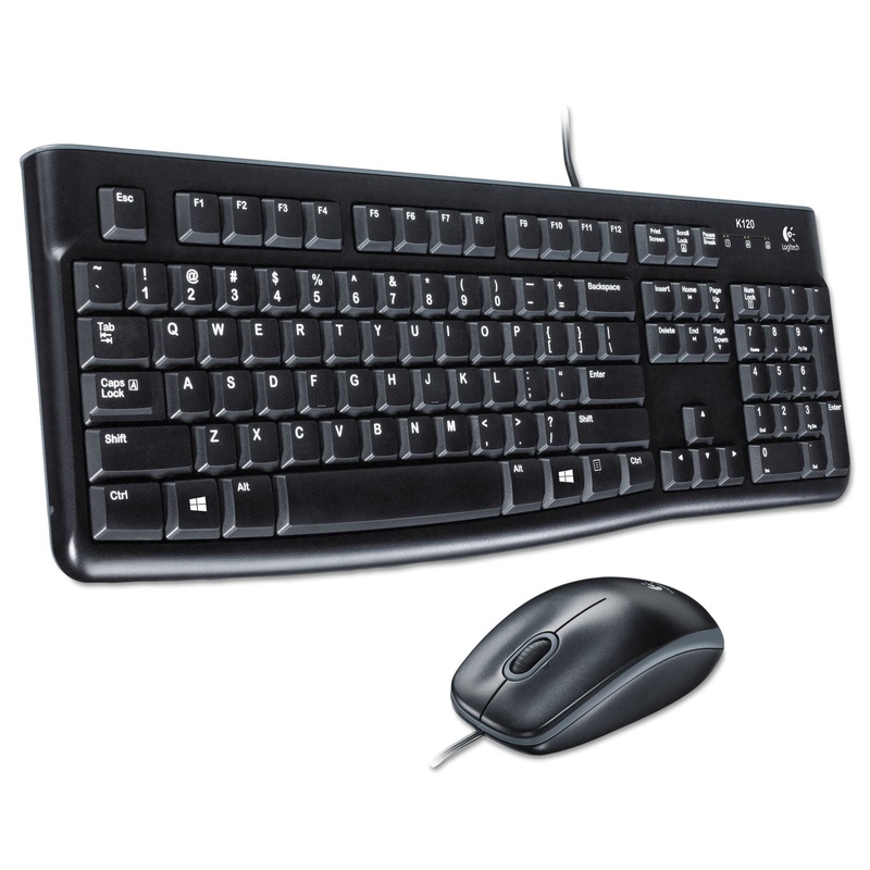MK120 WIRED KEYBOARD + MOUSE COMBO, USB 2.0, BLACK