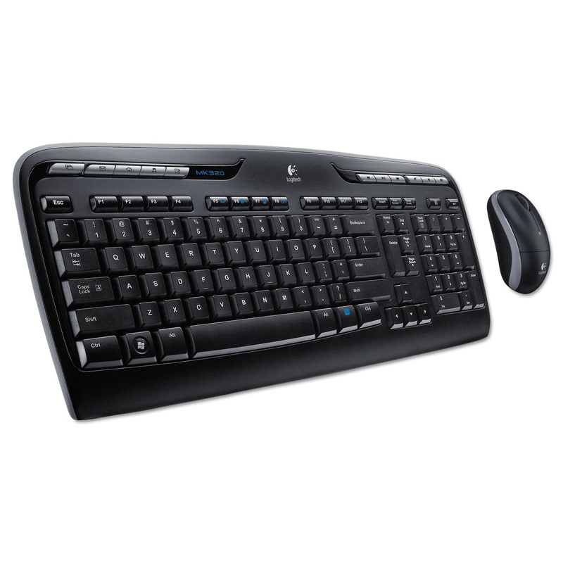 MK320 WIRELESS KEYBOARD + MOUSE COMBO, 2.4 GHZ FREQUENCY/30 FT WIRELESS RANGE, BLACK
