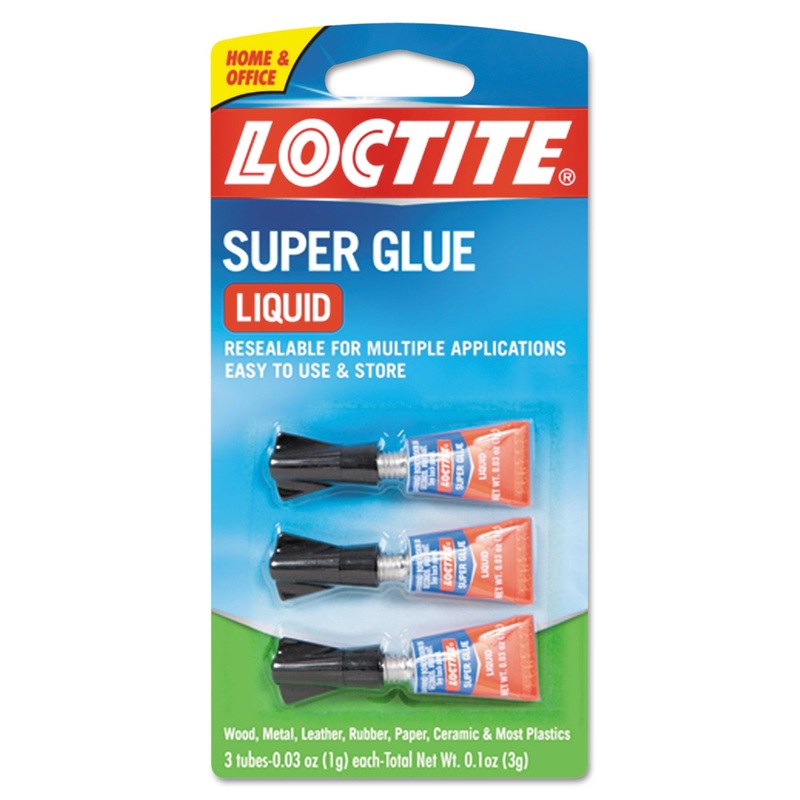 SUPER GLUE, 0.11 OZ, DRIES CLEAR, 3/PACK