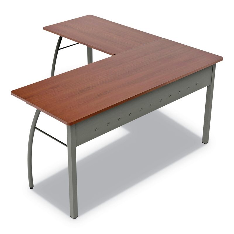 TRENTO LINE L-SHAPED DESK, 59.13W X 59.13D X 29.5H, CHERRY