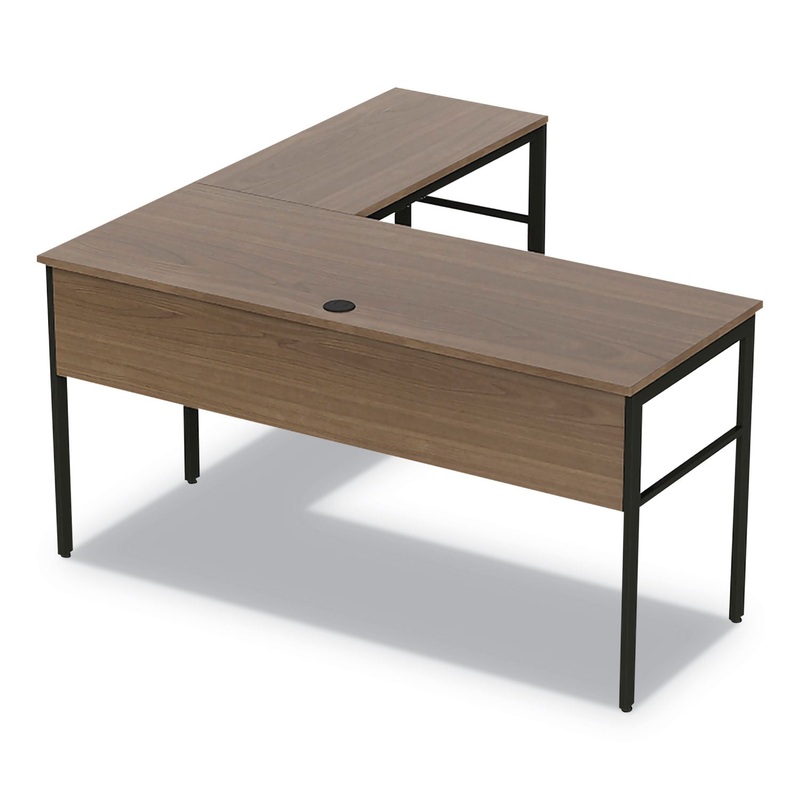 URBAN DESK WORKSTATION, 59W X 59D X 29.5H, NATURAL WALNUT