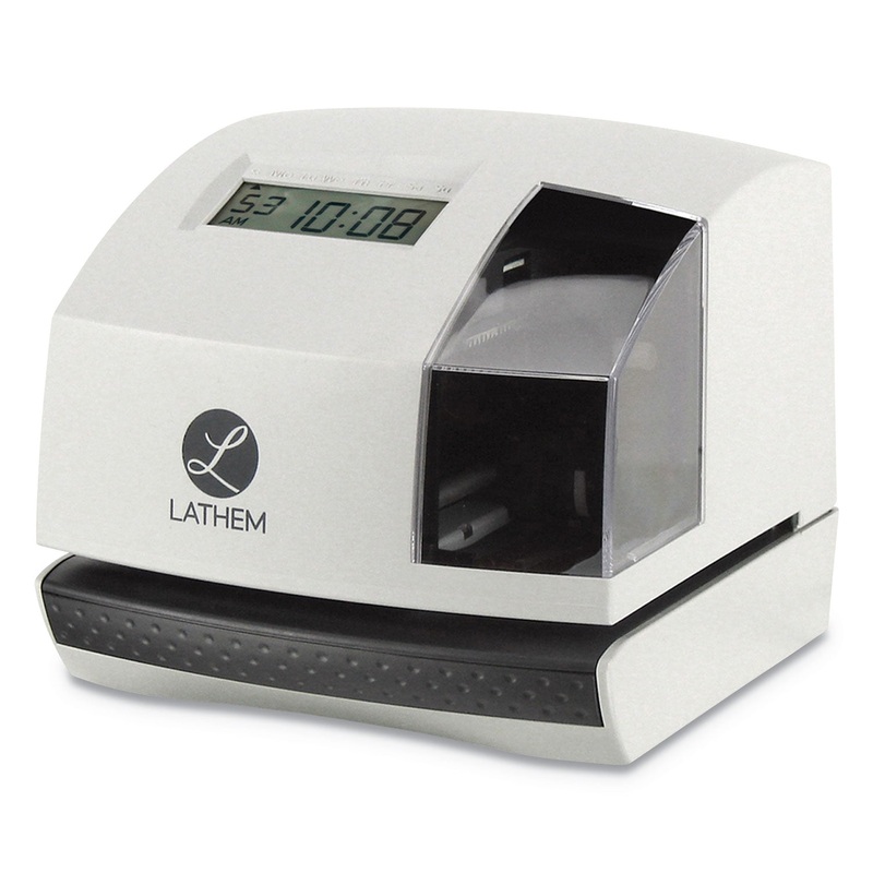 100E TIME CLOCK AND STAMP, WHITE