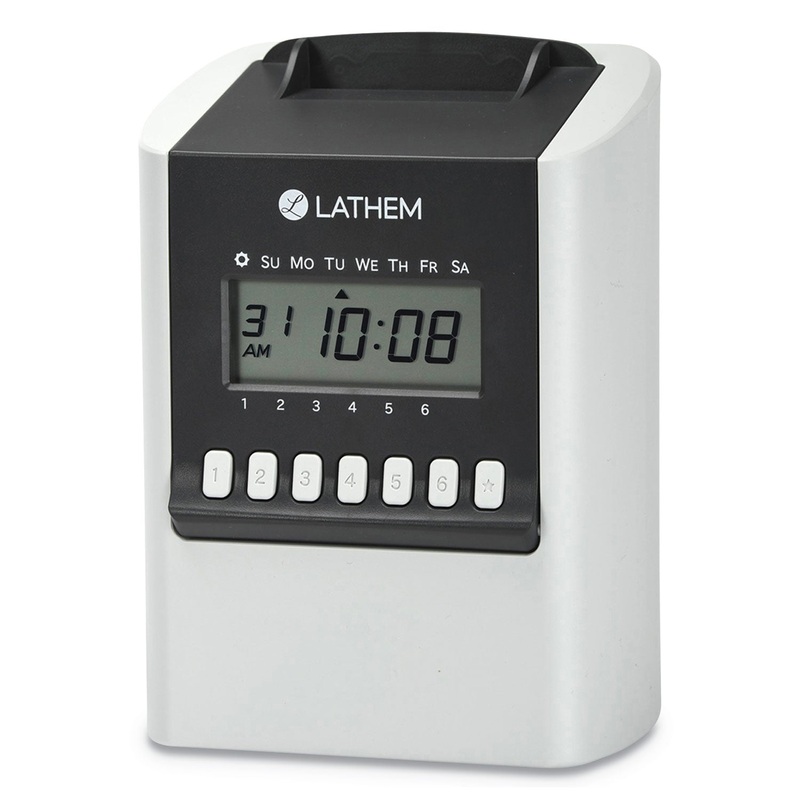 700E CALCULATING TIME CLOCK, WHITE