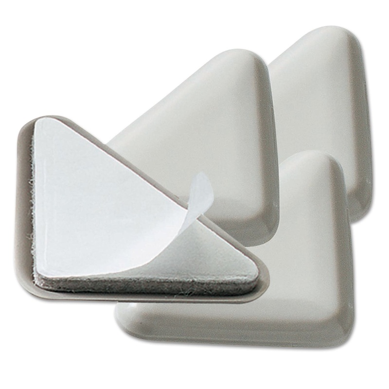 CABINET FLOOR SAVERS, TRIANGULAR, 7W X 1.13D X 8H, BEIGE, 4/PACK