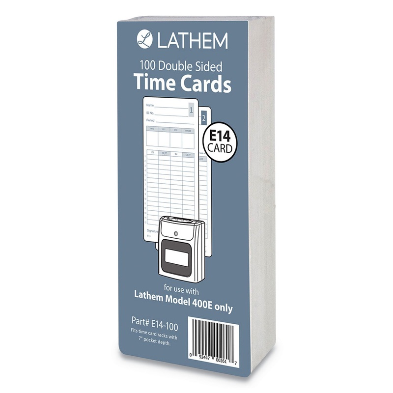 E14-100 TIME CARDS, BI-WEEKLY/MONTHLY/SEMI-MONTHLY/WEEKLY, TWO SIDES, 7"