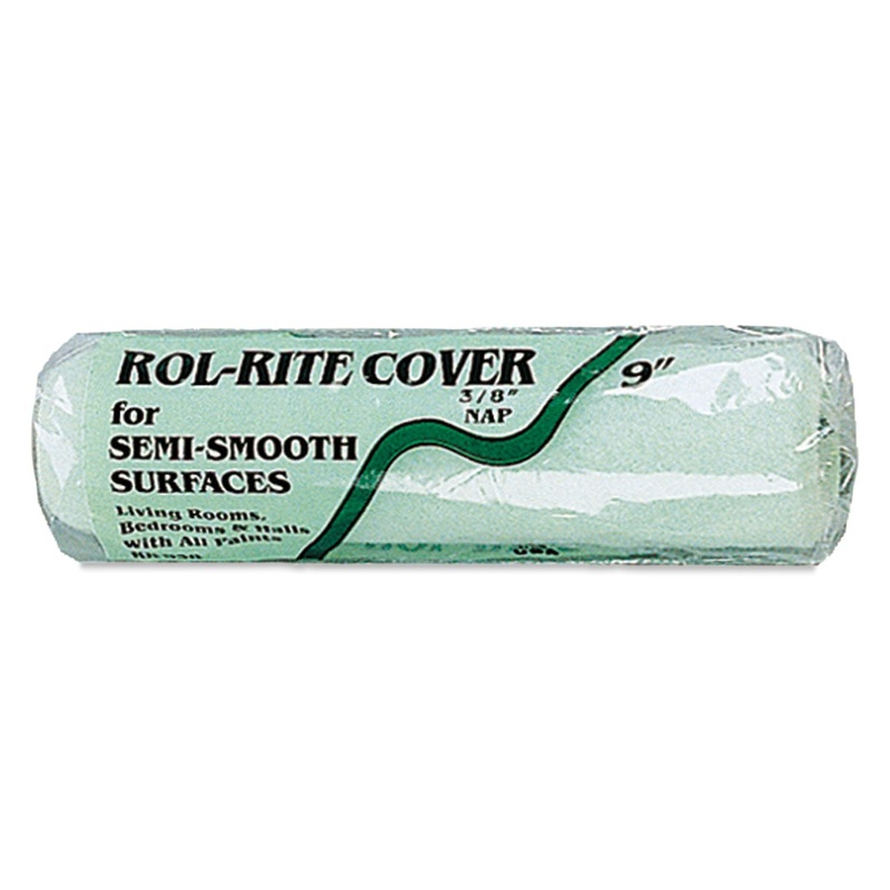 Semi-Smooth Paint Roller Cover, 3/8" Nap, 9", Green