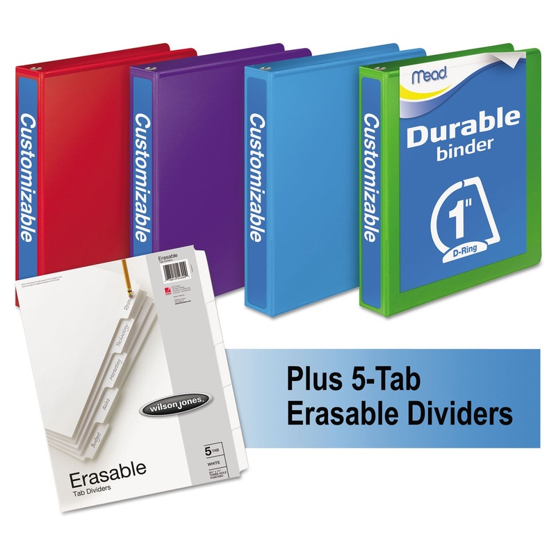 DURABLE D-RING VIEW BINDER PLUS PACK, 3 RINGS, 1" CAPACITY, 11 X 8.5, ASSORTED, 4/CARTON