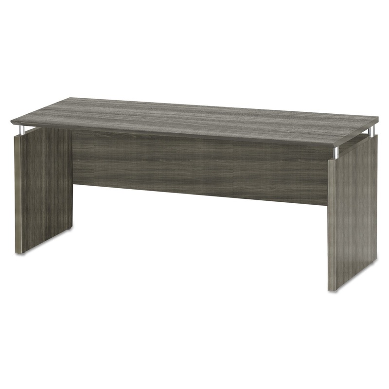 MEDINA SERIES LAMINATE CREDENZA, 72W X 20D X 29.5H, GRAY STEEL