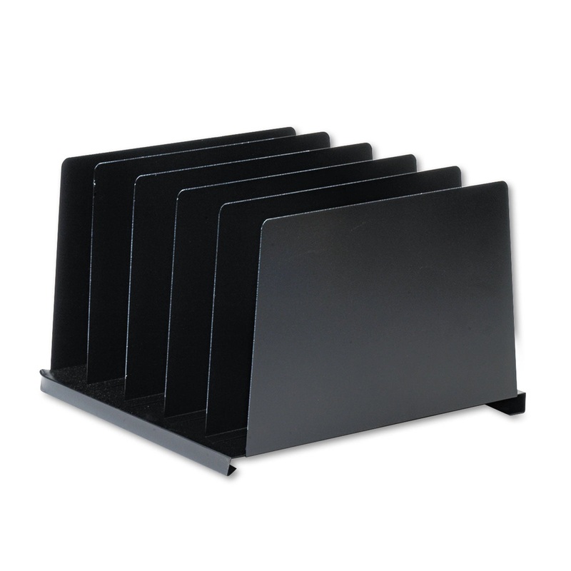 ANGLED VERTICAL ORGANIZER, 5 SECTIONS, LETTER TO LEGAL SIZE FILES, 14.5" X 9.88" X 8.75", BLACK