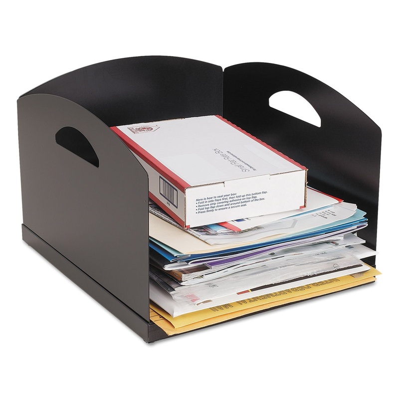 BIG STACKER INBOX DESK TRAY, 1 SECTION, LETTER SIZE FILES, 11" X 12" X 8", BLACK
