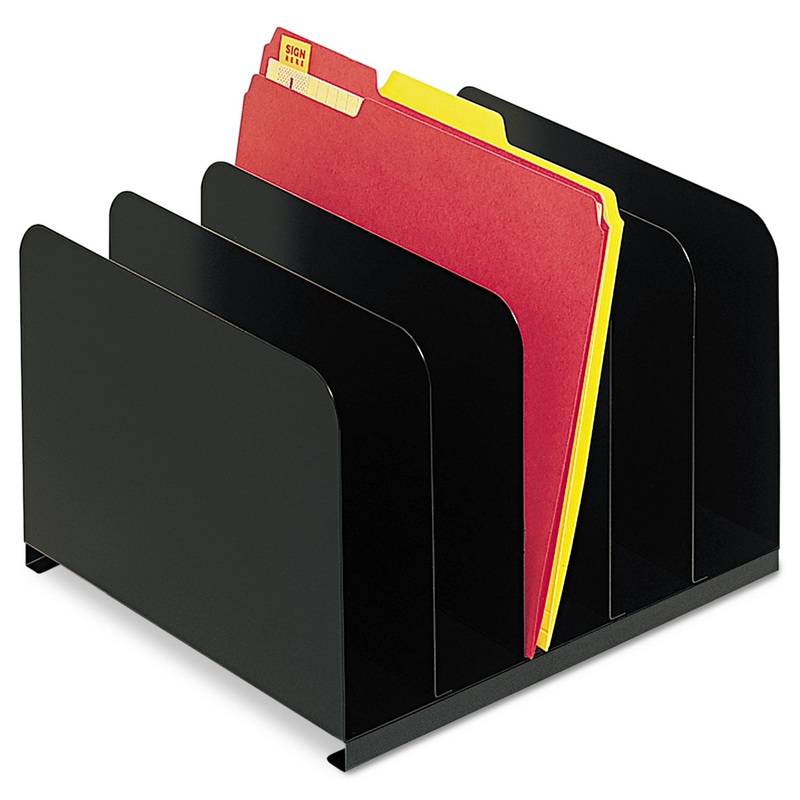 DESKTOP VERTICAL ORGANIZER, 5 SECTIONS, LETTER TO LEGAL SIZE FILES, 12" X 11" X 8.13", BLACK