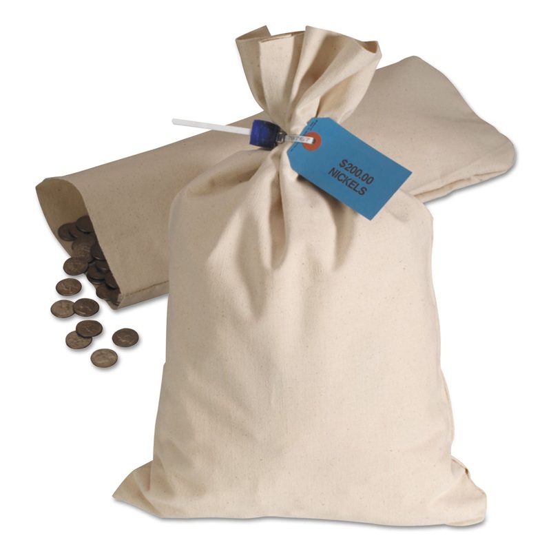 Heavyweight Cotton Duck Cloth Coin Bag, 10oz Canvas, 12 X 19, White