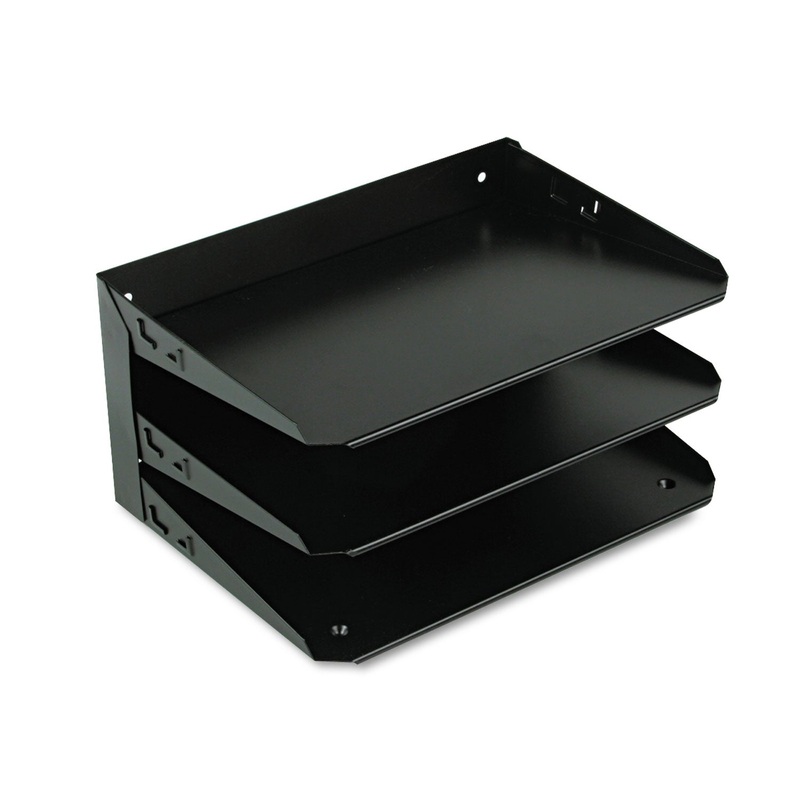 MULTI-TIER STEEL HORIZONTAL ORGANIZERS, 3 SECTIONS, LETTER SIZE FILES, 12" X 8.75" X 6.38", BLACK