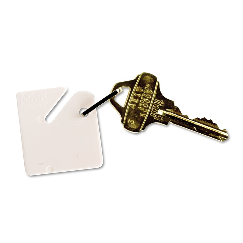 Numbered Slotted Rack Key Tags, Plastic, 1 1/2 X 1 1/2, White, 20/pack