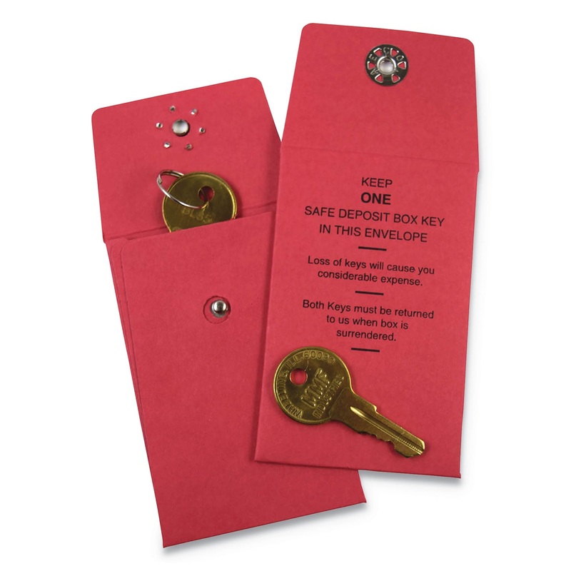 NYLON VAULT KEY-HOLE SIGNALS, 1-KEY, 2 1/2" X 3 1/2", RED, 250/BOX