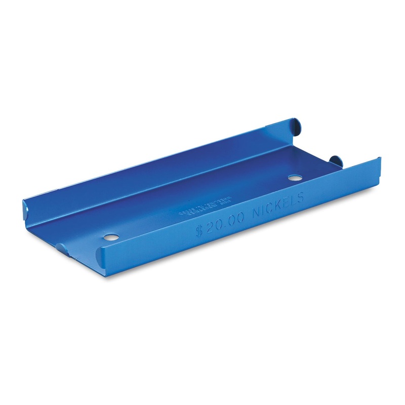 Rolled Coin Aluminum Tray W/denomination & Quantity Etched On Side, Blue