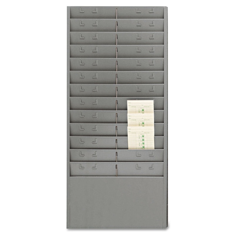 Steel Time Card Rack With Adjustable Dividers, 6" Pockets