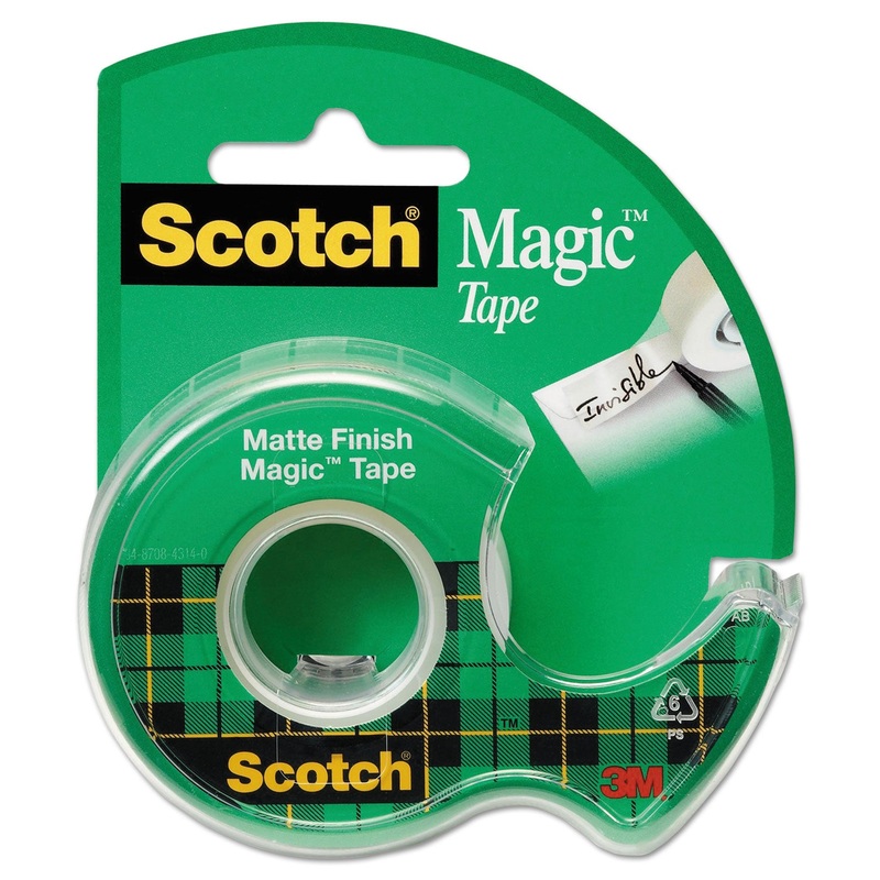MAGIC TAPE IN HANDHELD DISPENSER, 1" CORE, 0.75" X 25 FT, CLEAR