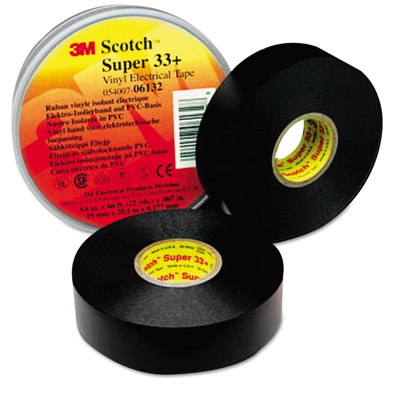 SCOTCH 33+ SUPER VINYL ELECTRICAL TAPE, 0.75" X 44 FT, BLACK