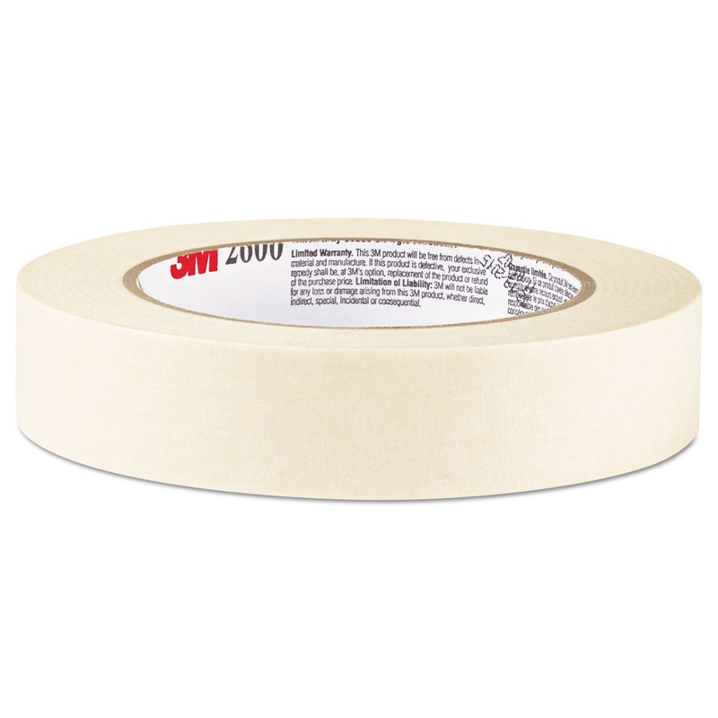 ECONOMY MASKING TAPE, 3" CORE, 0.47" X 60.1 YDS, TAN, 5/BOX