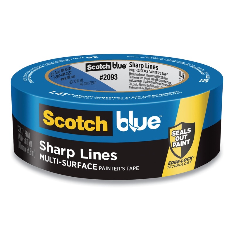 ULTRA SHARP LINES MULTI-SURFACE PAINTER'S TAPE, 3" CORE, 1.41" X 45 YDS, BLUE