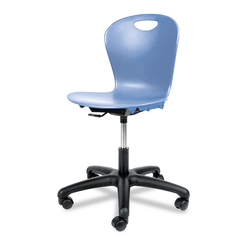 ADJUSTABLE HEIGHT TASK CHAIR, BLUEBERRY SEAT/BLUEBERRY BACK, BLACK BASE