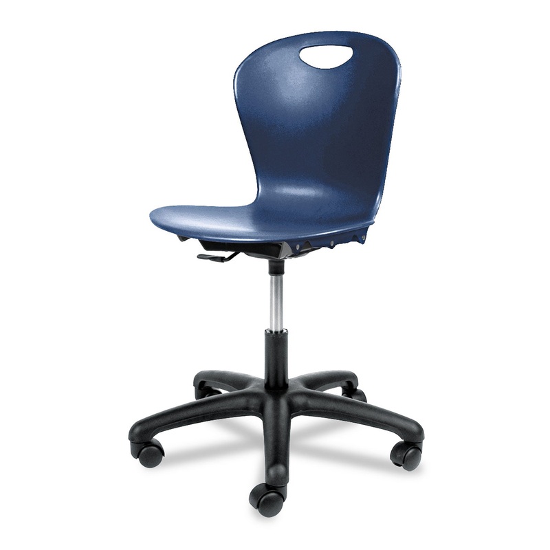 ADJUSTABLE HEIGHT TASK CHAIR, NAVY SEAT/NAVY BACK, BLACK BASE