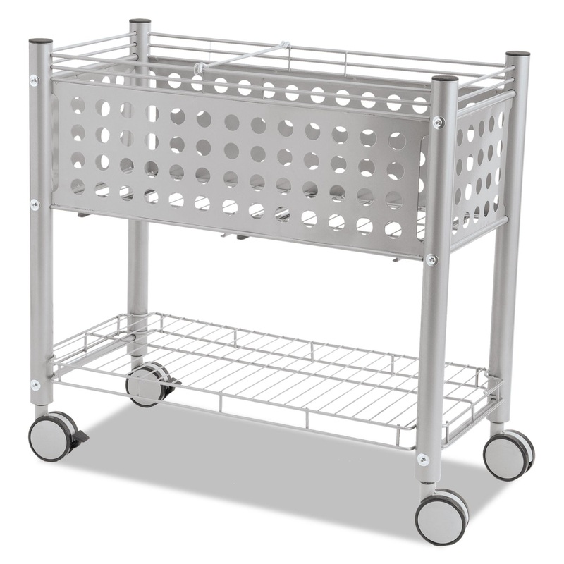SMARTWORX FILE CART, ONE-SHELF, 28.25W X 13.75D X 27.38H, MATTE GRAY