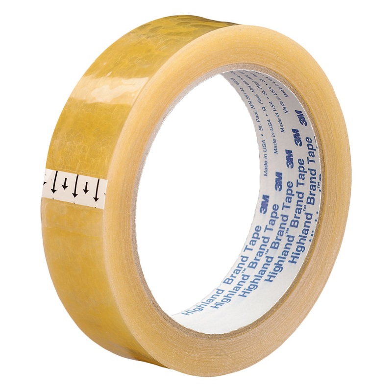 TRANSPARENT TAPE, 3" CORE, 1" X 72 YDS, CLEAR