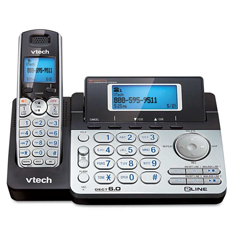 Two-Line Expandable Cordless Phone With Answering System