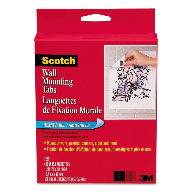PRECUT REMOVABLE MOUNTING TABS, DOUBLE-SIDED, 1/2 X 3/4, 480/PACK