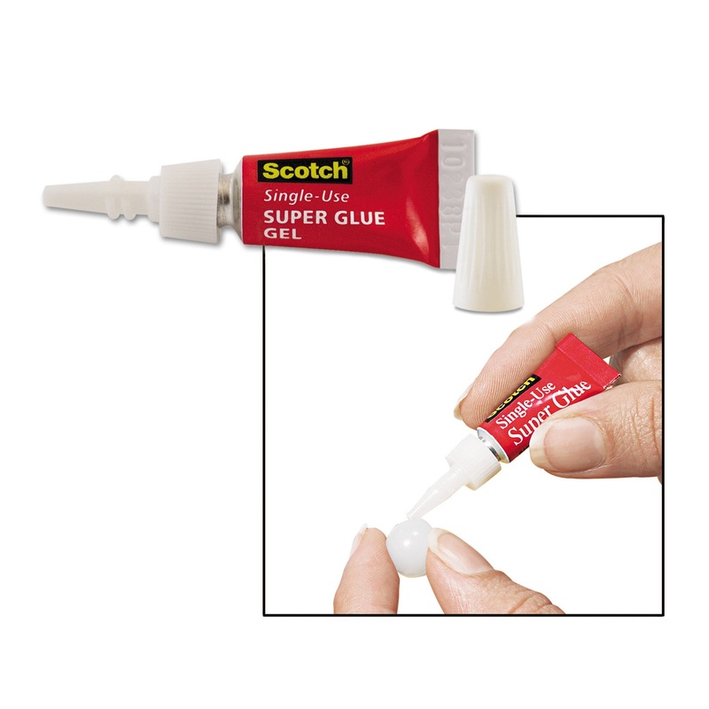 SINGLE USE SUPER GLUE NO-RUN GEL, 0.02 OZ, DRIES CLEAR, 4/PACK