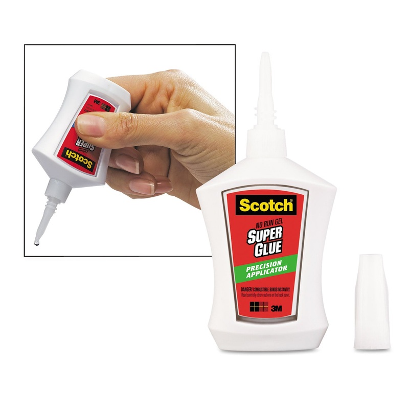 SUPER GLUE NO-RUN GEL WITH PRECISION APPLICATOR, 0.14 OZ, DRIES CLEAR