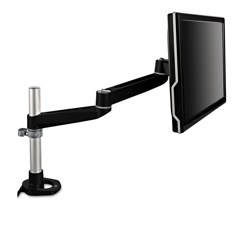 DUAL-SWIVEL MONITOR ARM, 4.5W X 19.5D X 18.5H, BLACK/GRAY