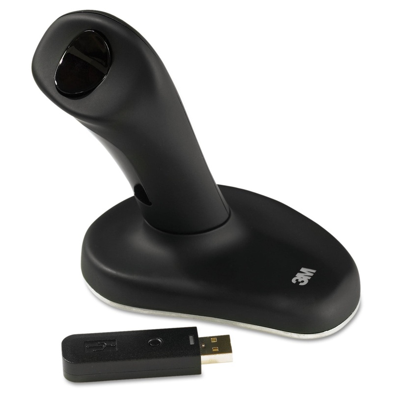 ERGONOMIC WIRELESS THREE-BUTTON OPTICAL MOUSE, 2.4 GHZ FREQUENCY/30 FT WIRELESS RANGE, RIGHT HAND USE, BLACK
