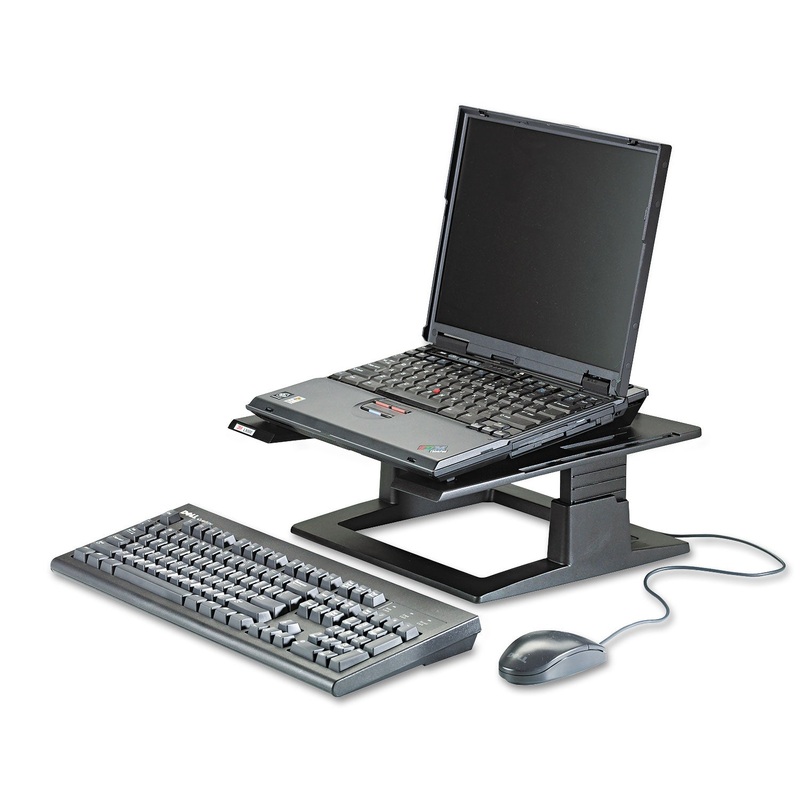 NOTEBOOK RISER WITH ADJUSTABLE HEIGHT, 13W X 13D X 4 TO 6H, BLACK