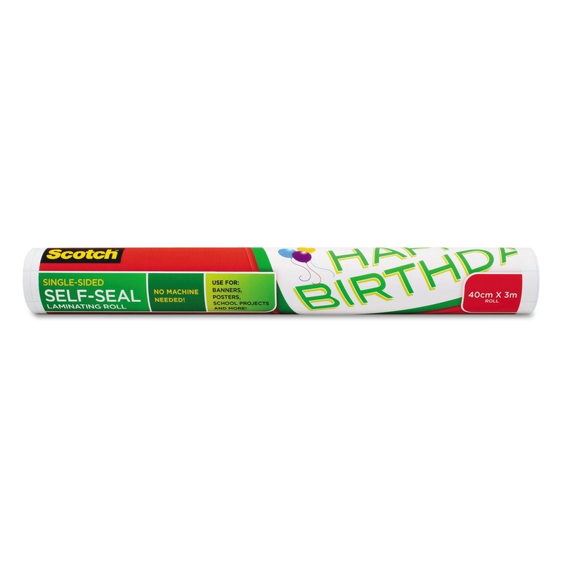 SINGLE-SIDED SELF-SEAL LAMINATING ROLL, 9.5 MIL, 16" X 10 FT, GLOSS CLEAR