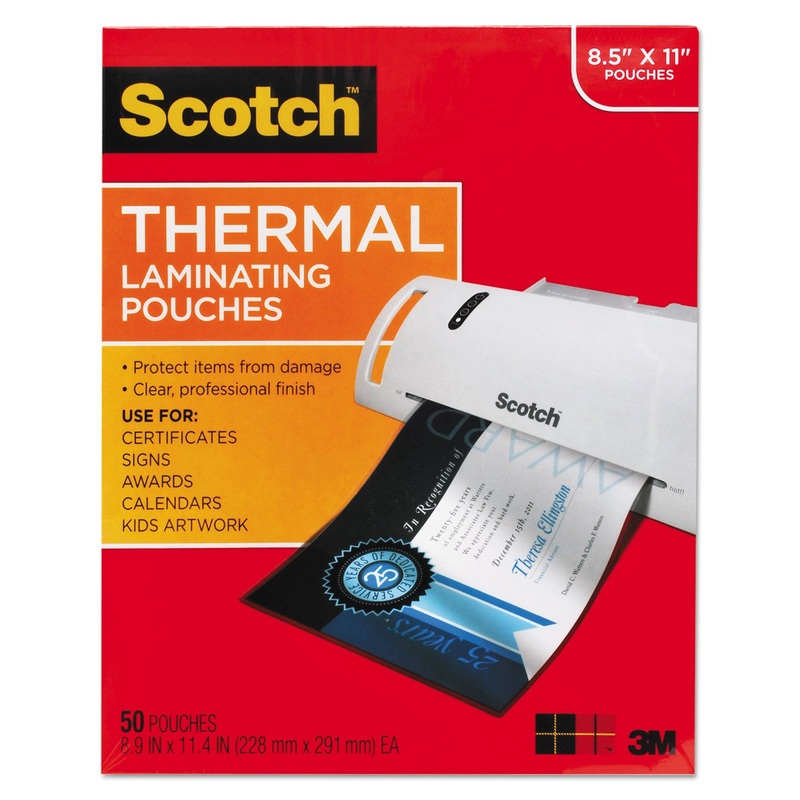 LAMINATING POUCHES, 3 MIL, 9" X 11.5", GLOSS CLEAR, 50/PACK
