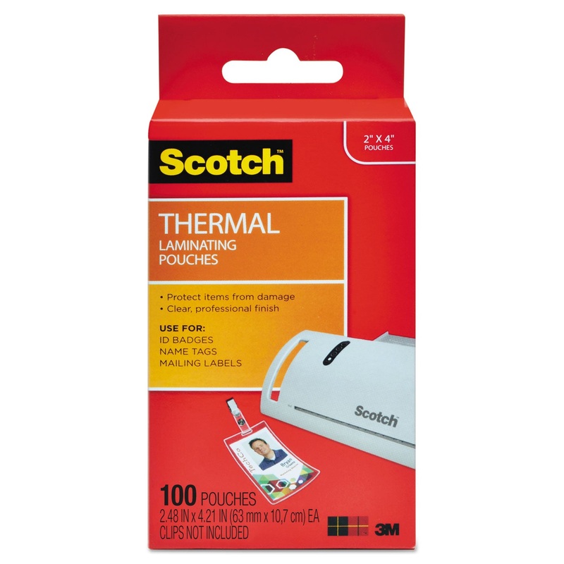 LAMINATING POUCHES, 5 MIL, 2.25" X 4.25", GLOSS CLEAR, 100/PACK