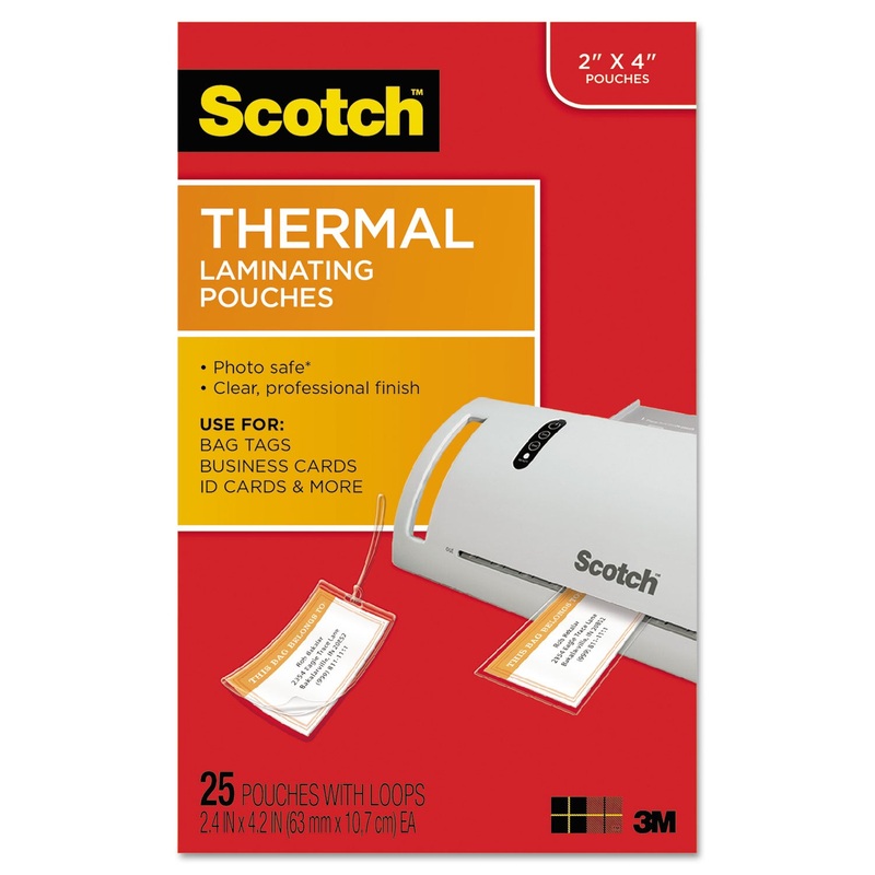 LAMINATING POUCHES, 5 MIL, 2.5" X 4.2", GLOSS CLEAR, 25/PACK