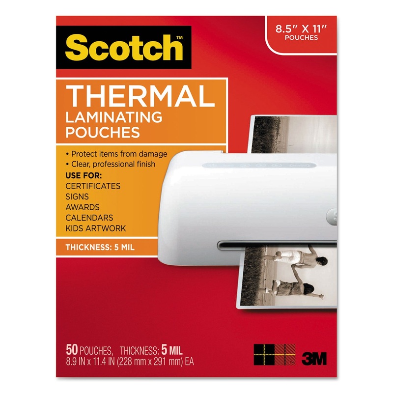 LAMINATING POUCHES, 5 MIL, 9" X 11.5", GLOSS CLEAR, 50/PACK