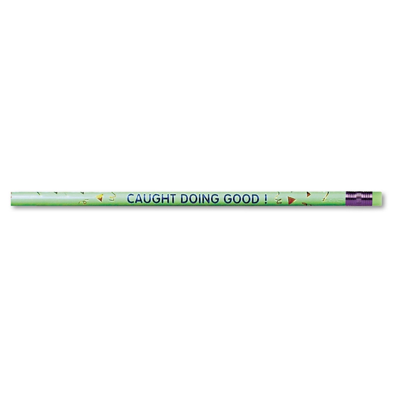 CAUGHT DOING GOOD RECOGNITION PENCIL, HB (#2), BLACK LEAD, GREEN BARREL, DOZEN