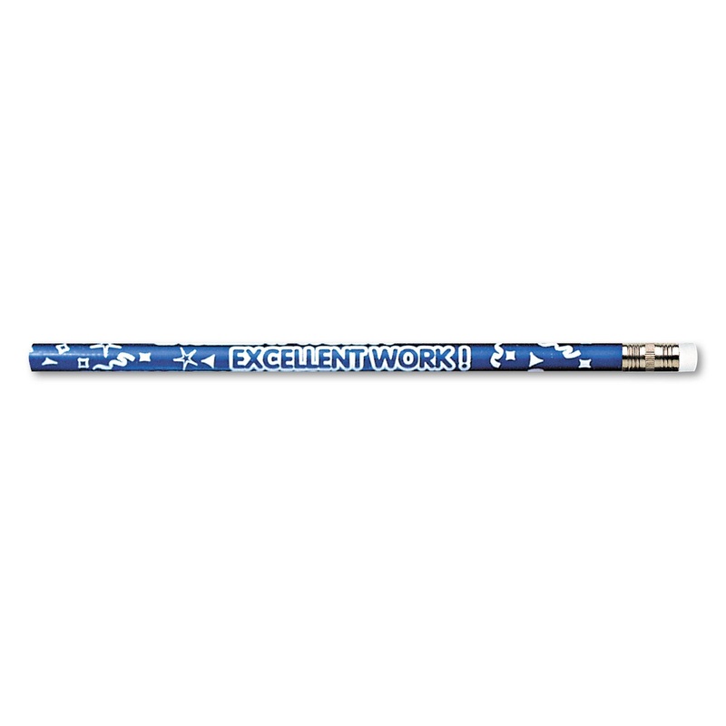 EXCELLENT WORK RECOGNITION PENCIL, HB (#2), BLACK LEAD, BLUE BARREL, DOZEN