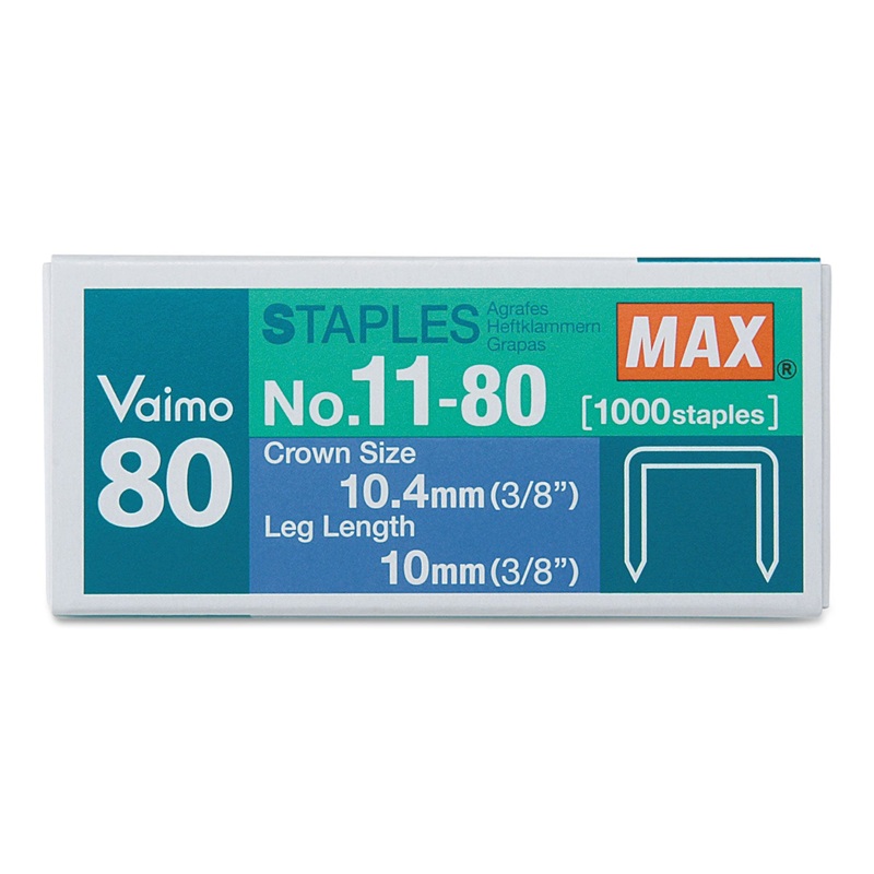 VAIMO 11 STAPLES, 0.38" LEG, 0.5" CROWN, STEEL, 1,000/BOX